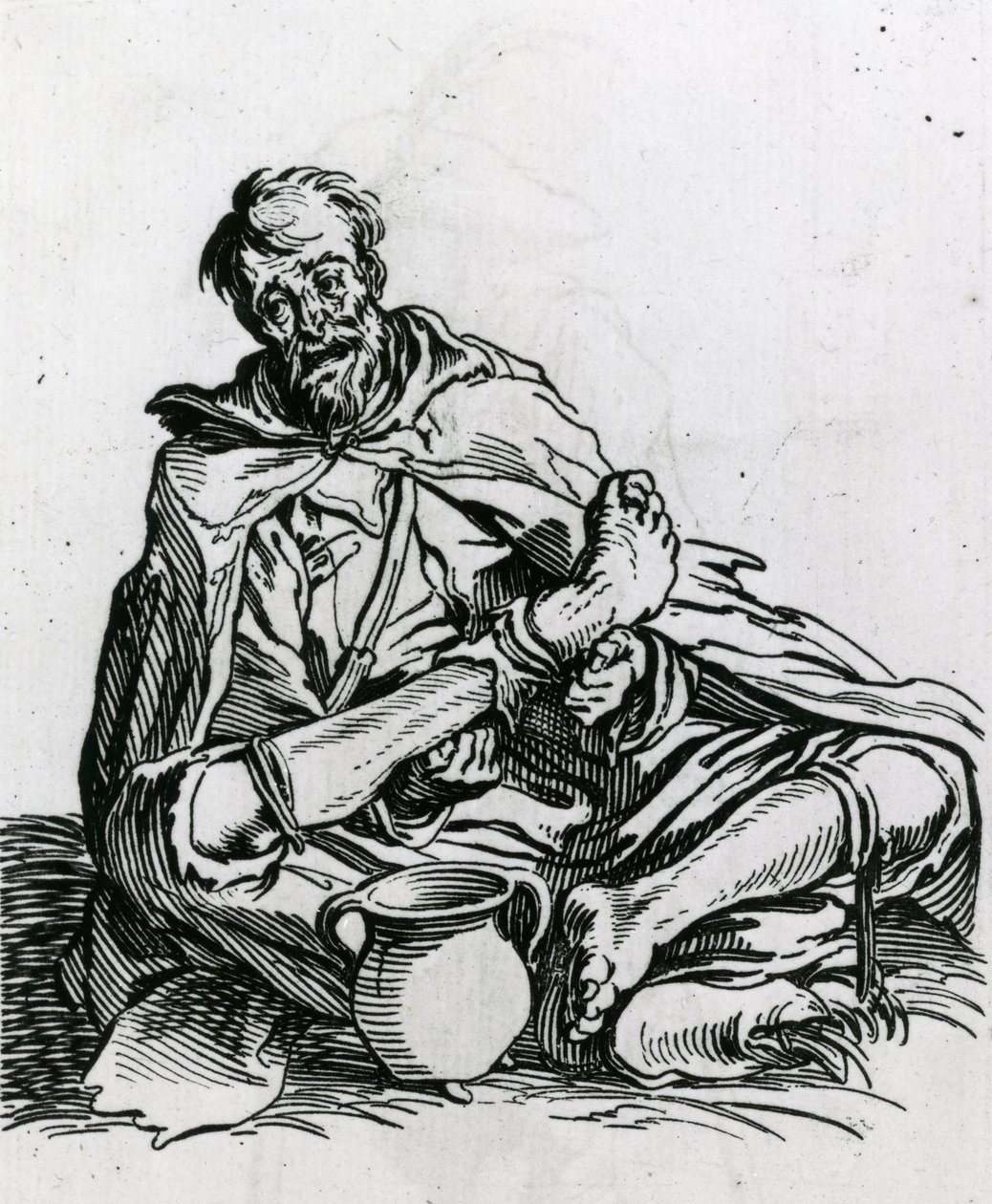 Sitzender Bettler von Jacques Callot