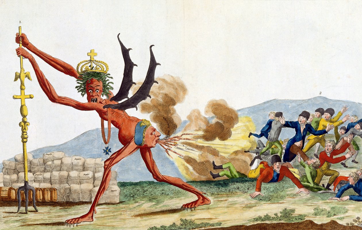 Karikatur der englischen Regierung, 1793 von Jacques Louis David
