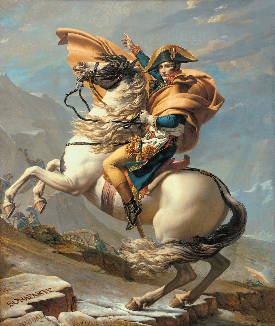 Napoleon überquert die Alpen am St. Bernhard-Pass, 20. Mai 1800, um 1800-01 von Jacques Louis David