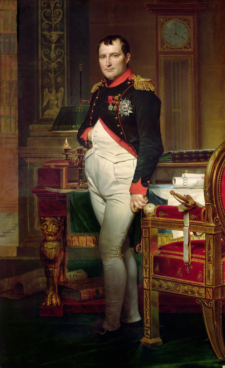 Napoleon Bonaparte in seinem Arbeitszimmer in den Tuilerien, 1812 von Jacques Louis David