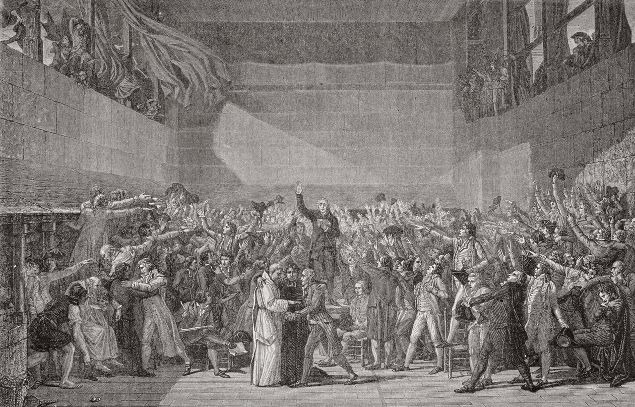 Eid im Ballhaus, 20. Juni 1789, Französische Revolution von Jacques Louis David