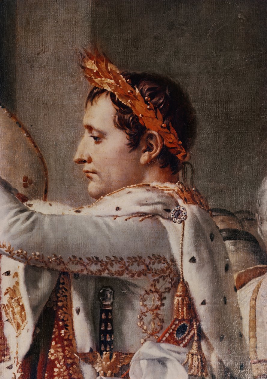 Die Weihe des Kaisers Napoleon (1769-1821) und die Krönung der Kaiserin Josephine (1763-1814) durch Papst Pius VII (1742-1823) am 2. Dezember 1804, 1806-07 (Detail) von Jacques Louis David