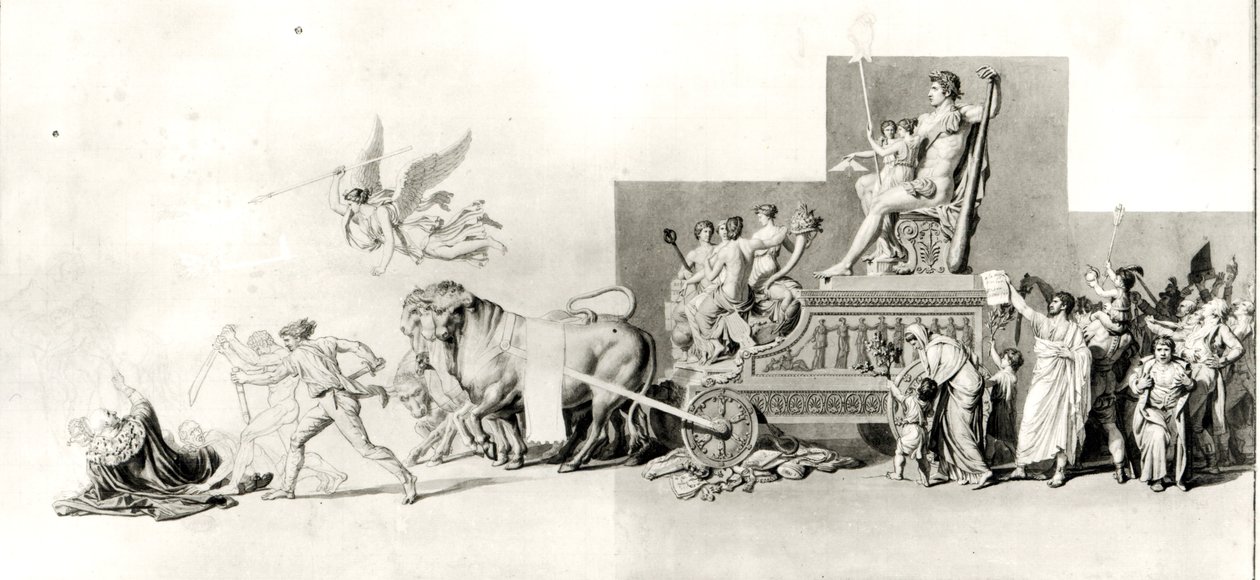 Triumph des französischen Volkes über die Monarchie, Entwurf für einen Opernvorhang, 1794 von Jacques Louis David