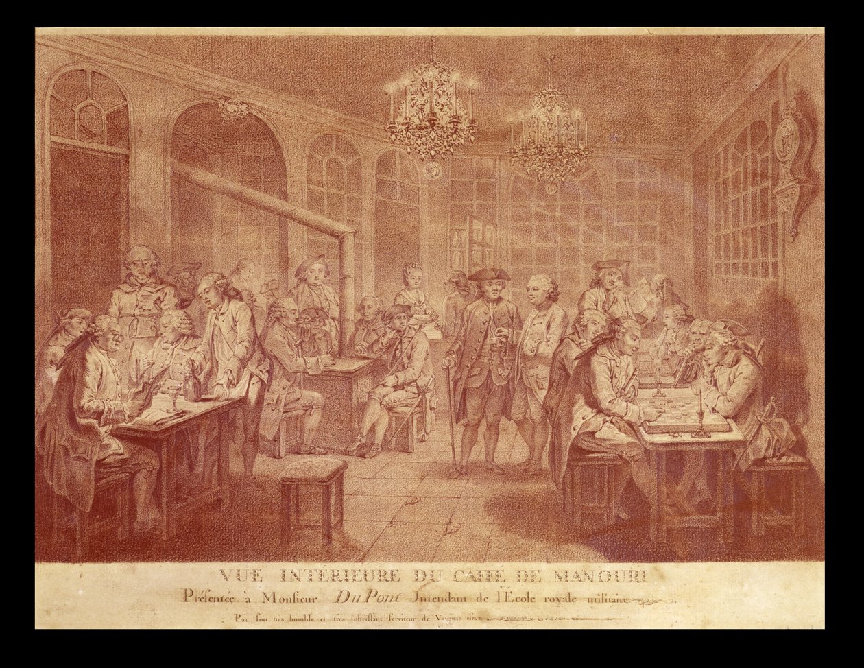 Innenansicht des Café Manouri, ca. 1775 von Jacques Treton de Vaujas