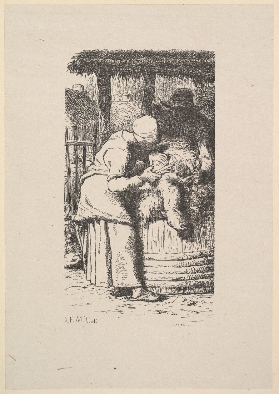Schafschur, 1853 von Jacques Adrien Lavieille