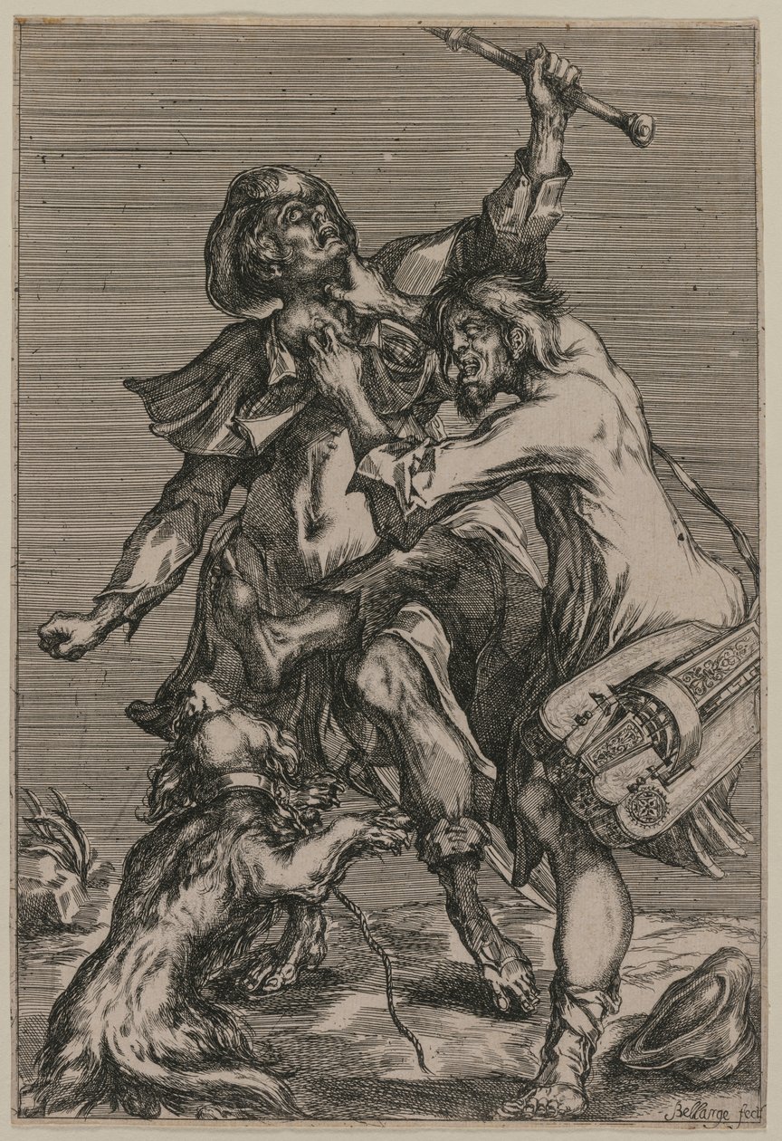 Zwei kämpfende Bettler von Jacques Bellange