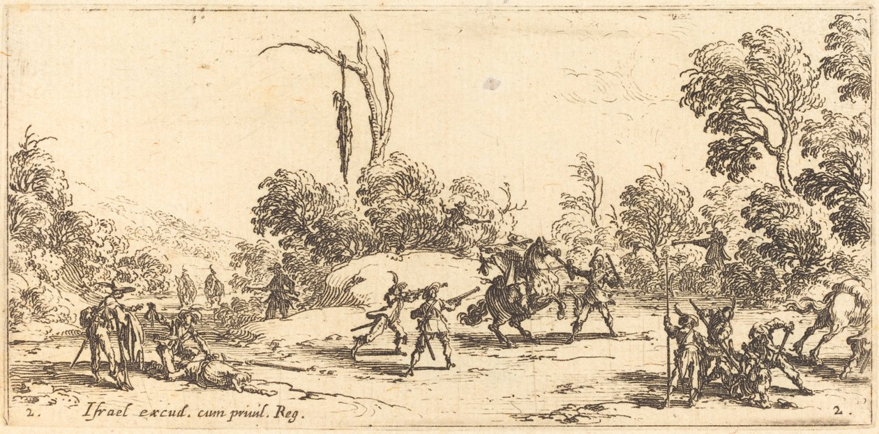 Angriff auf Reisende auf der Autobahn von Jacques Callot