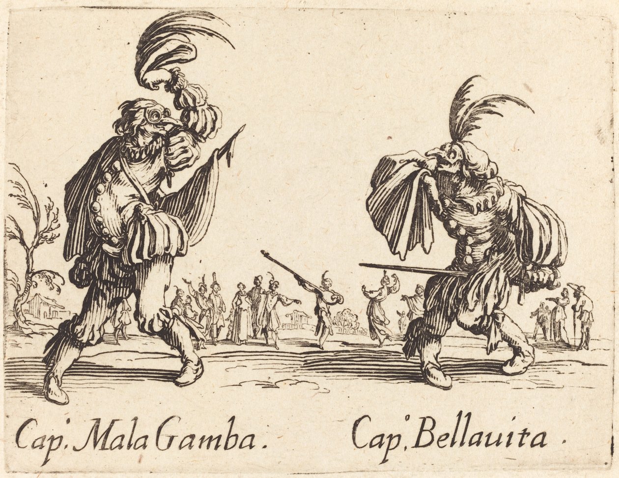 Cap. Mala Gamba und Cap. Bellavita von Jacques Callot