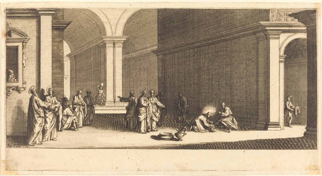 Christus wäscht den Aposteln die Füße von Jacques Callot