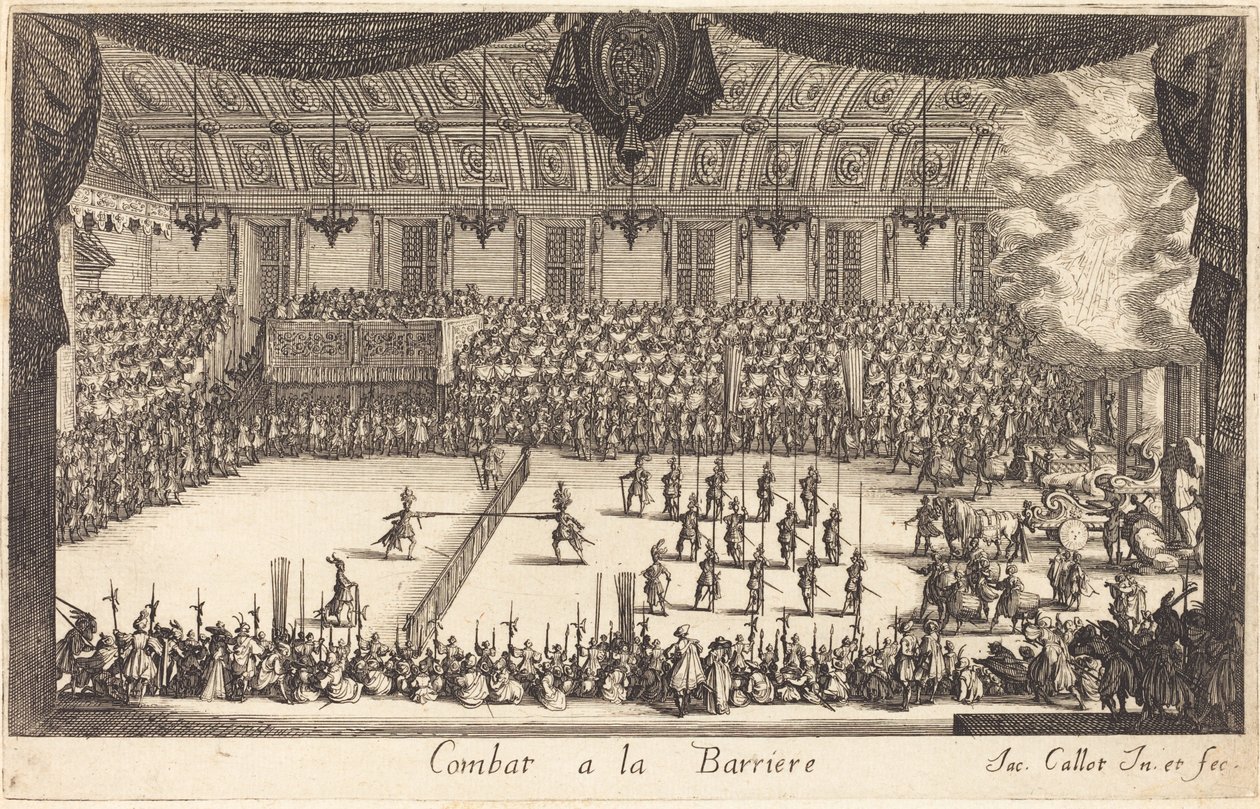 Kampf an der Barriere, 1627 von Jacques Callot