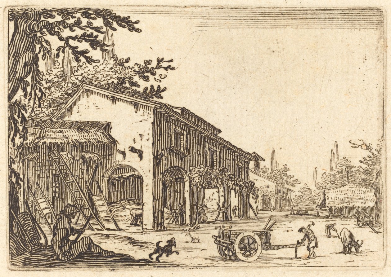 Hof eines Bauernhofs von Jacques Callot