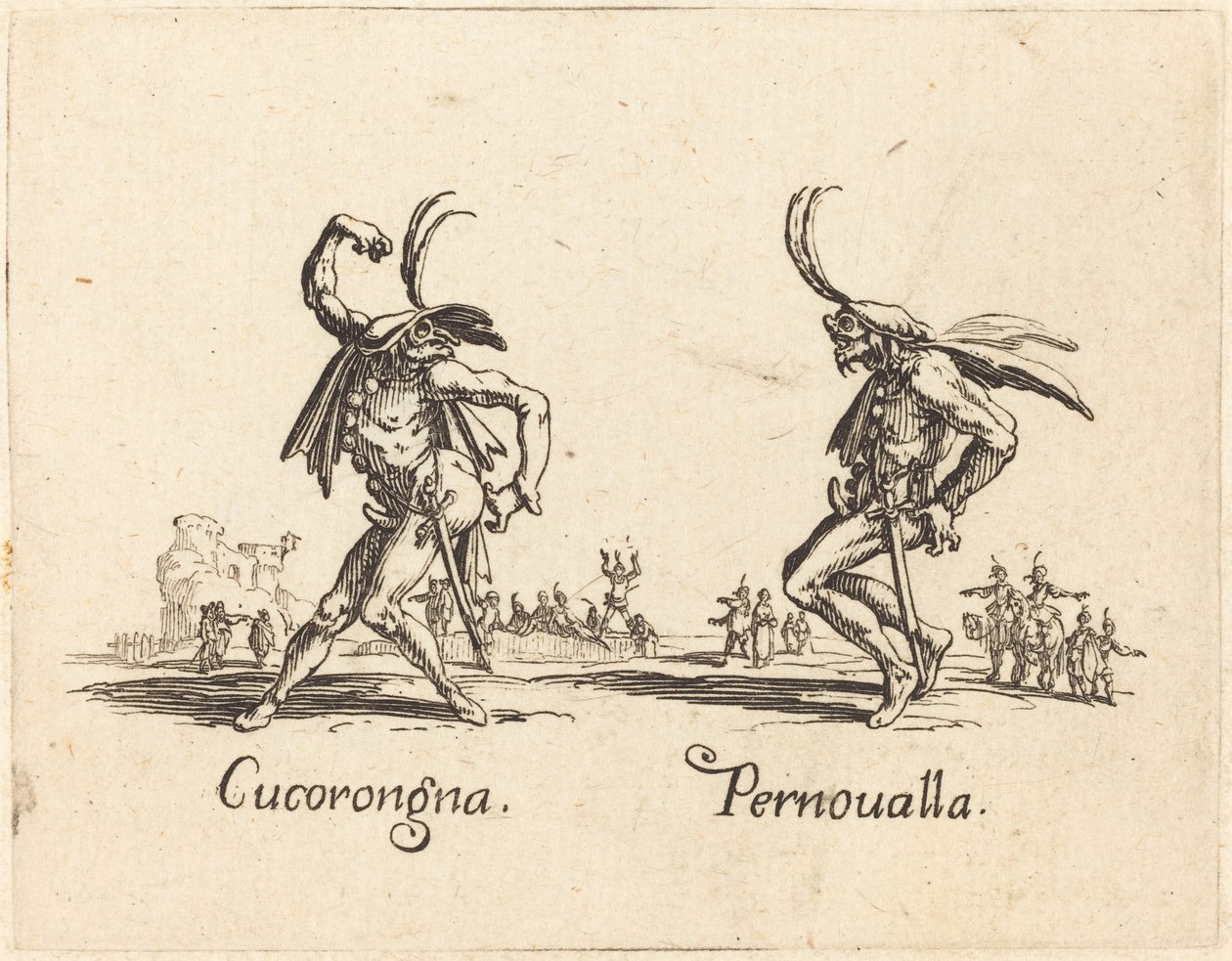 Cucorongna und Pernoualla von Jacques Callot