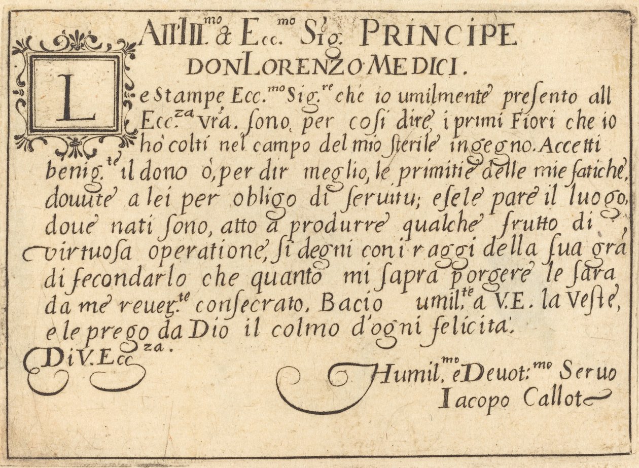 Widmung an Don Lorenzo de