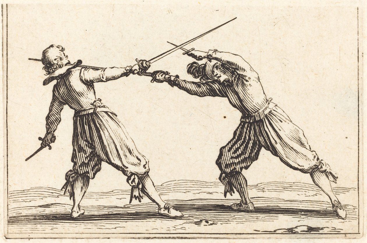 Duell mit Schwertern und Dolchen von Jacques Callot
