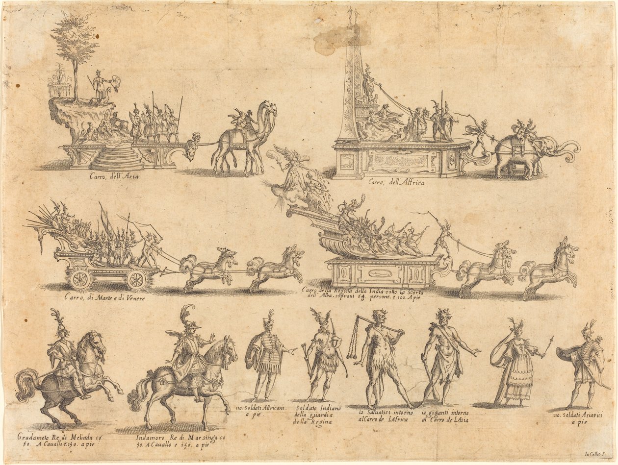 Wagen und Teilnehmer von Jacques Callot