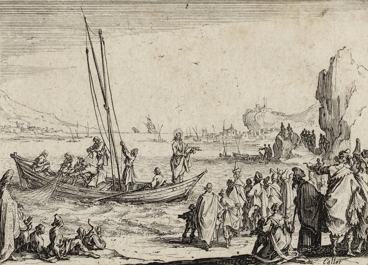 Jesus predigt am See, 1635 von Jacques Callot