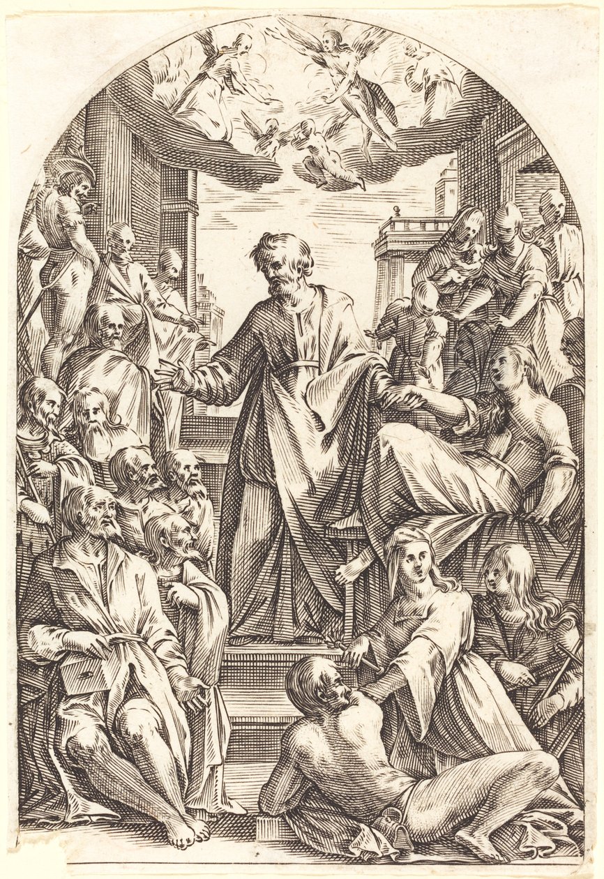 Petrus erweckt Tabitha von Jacques Callot
