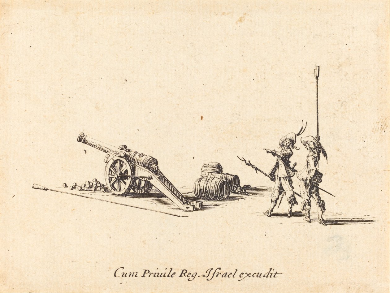 Vorbereitung zum Abfeuern der Kanone, 1634-1635 von Jacques Callot