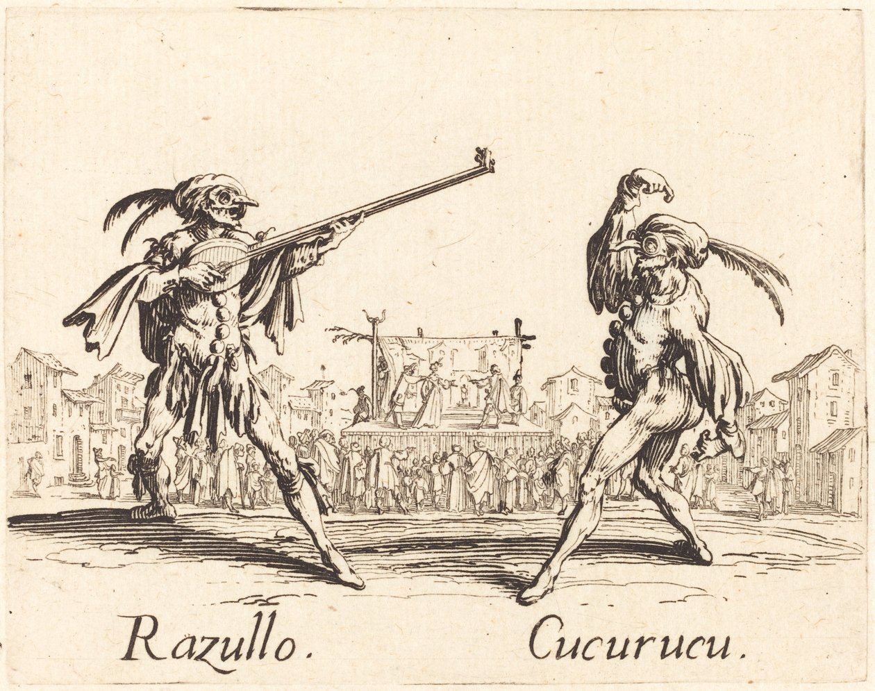 Razullo und Cucurucu von Jacques Callot