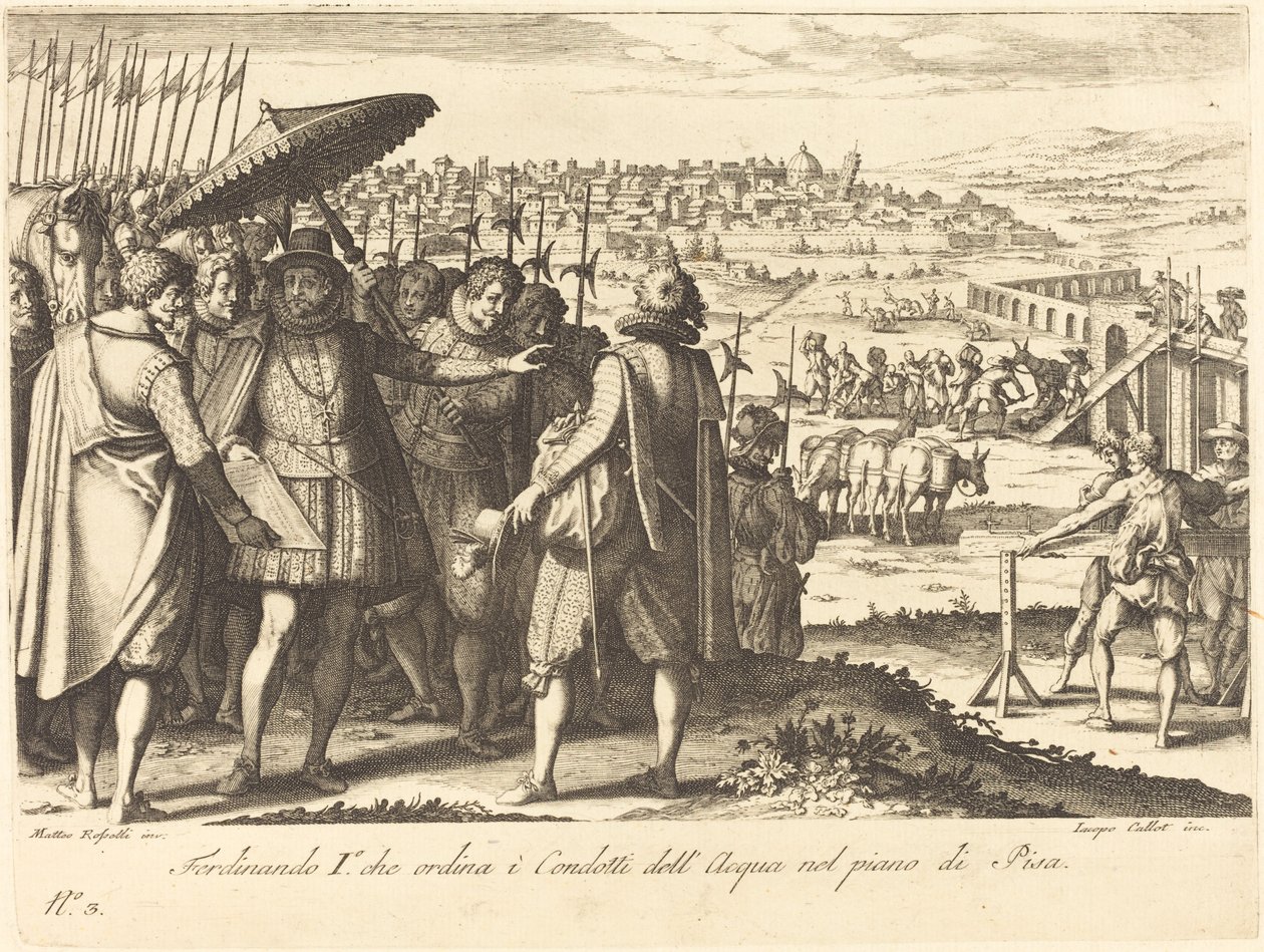 Restaurierung des Aquädukts in Pisa von Jacques Callot