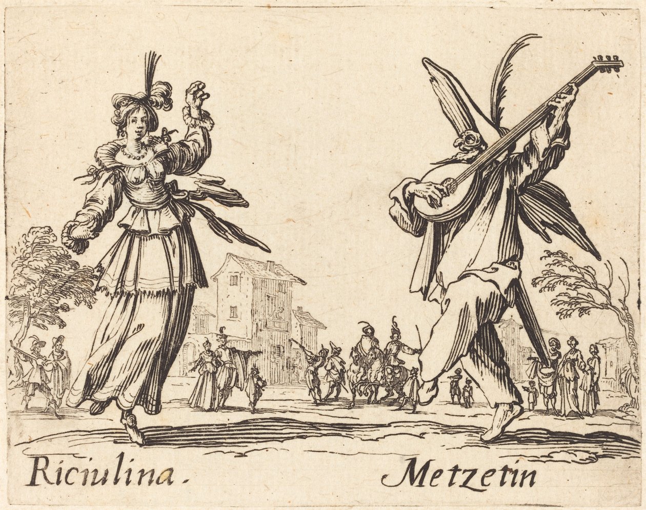 Riciulina und Metzetin von Jacques Callot