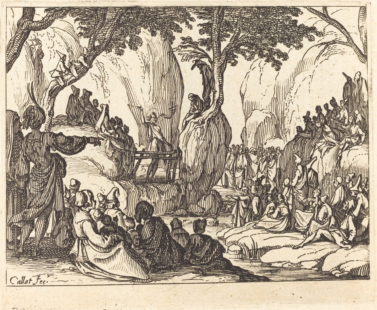 Heiliger Johannes predigt in der Wüste von Jacques Callot