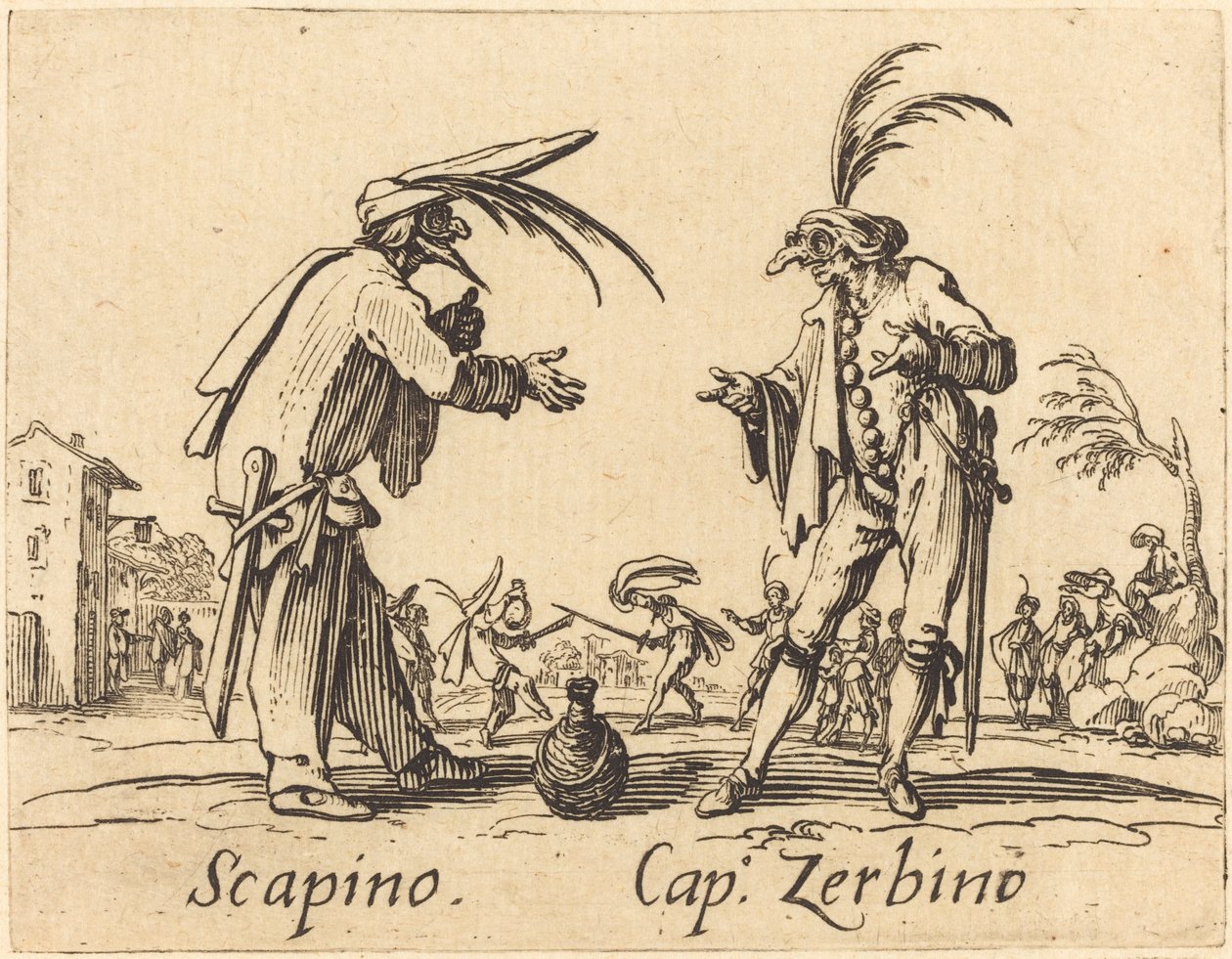 Scapino und Cap. Zerbino von Jacques Callot