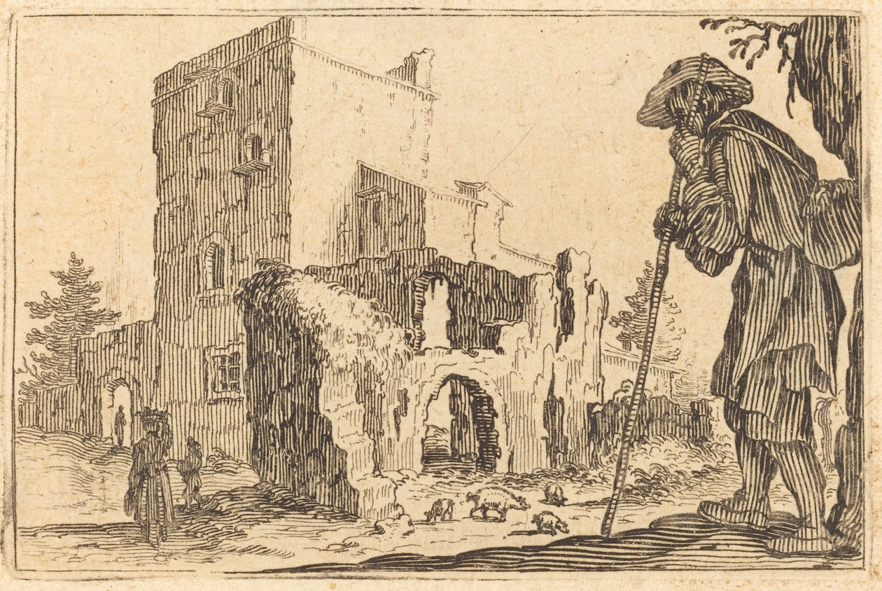 Hirte und Ruinen, ca. 1622 von Jacques Callot