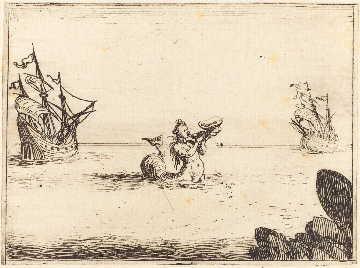 Sirene zwischen zwei Schiffen von Jacques Callot