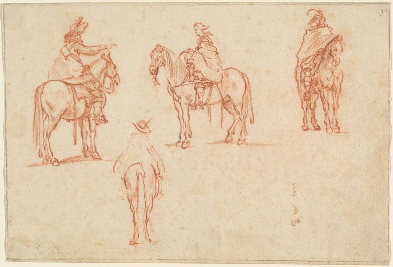 Studie von vier Reitern von Jacques Callot