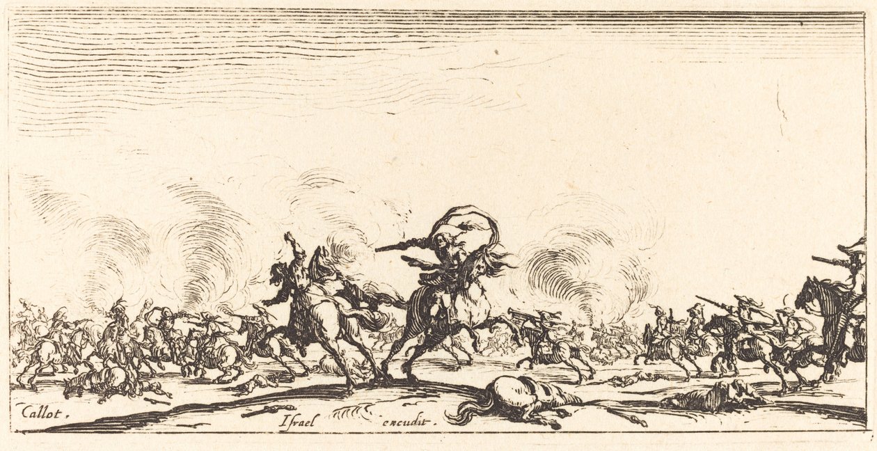 Der Kavalleriekampf mit Pistolen von Jacques Callot