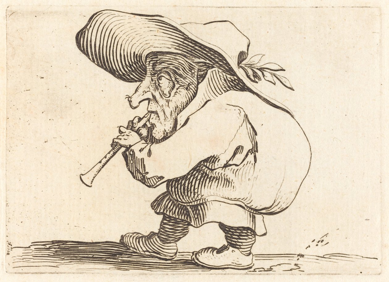 Der Flageolettspieler, ca. 1622 von Jacques Callot
