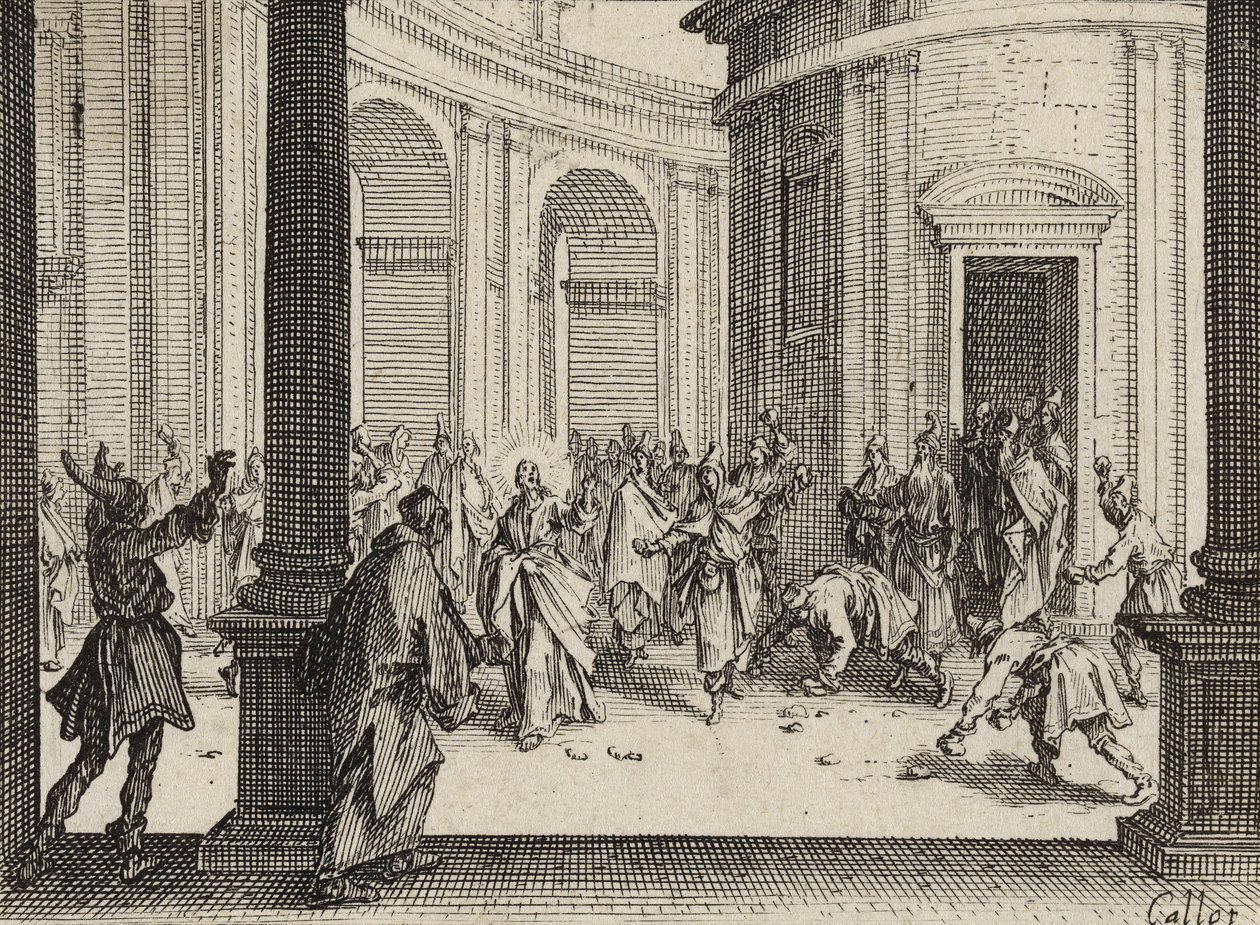 Die Händler aus dem Tempel vertrieben, 1635 von Jacques Callot