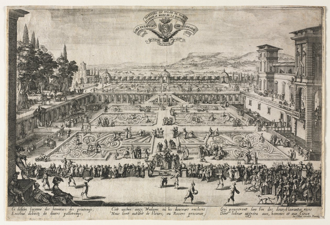 Die Palastgärten in Nancy, 1625 von Jacques Callot