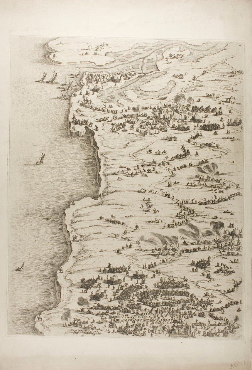 Die Belagerung von La Rochelle, erste Platte von Jacques Callot