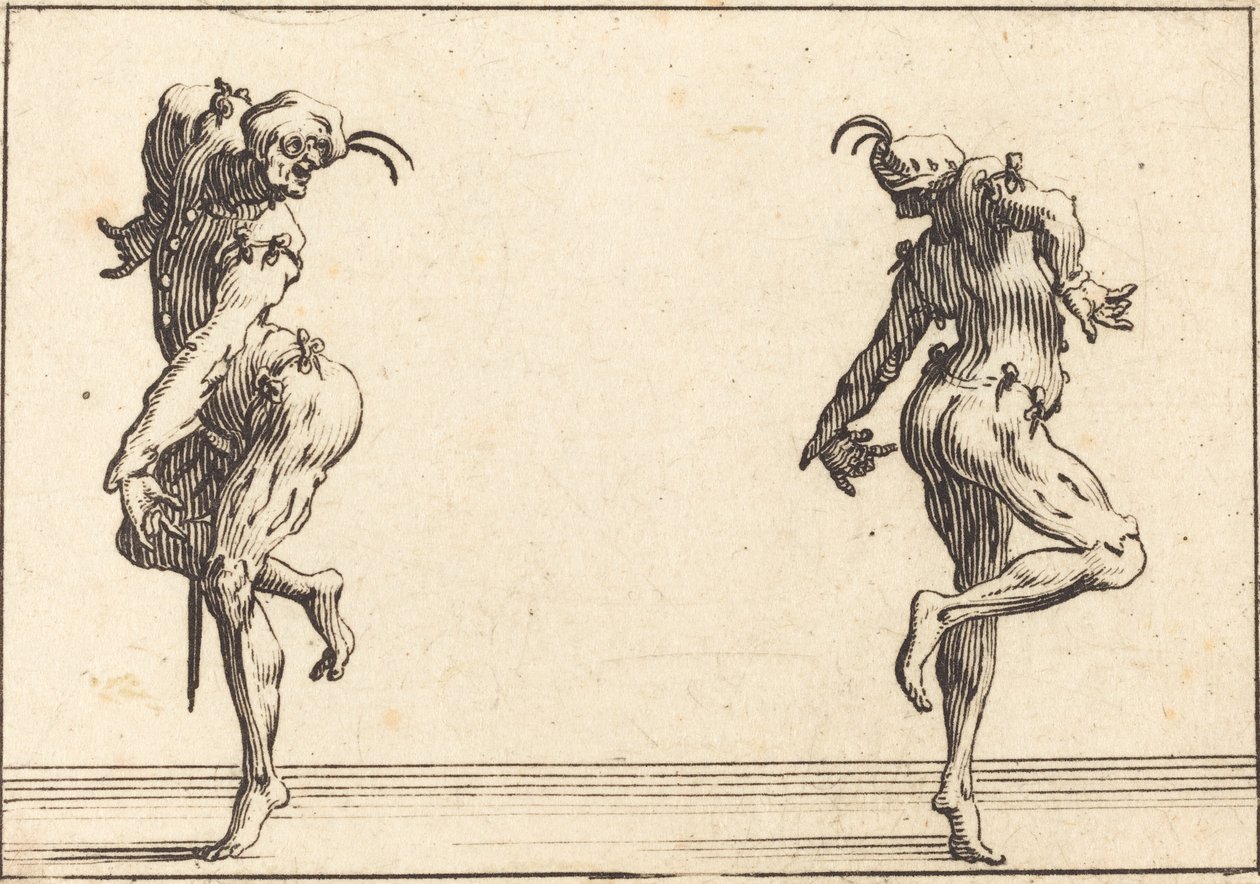 Zwei Pantalons tanzen von Jacques Callot