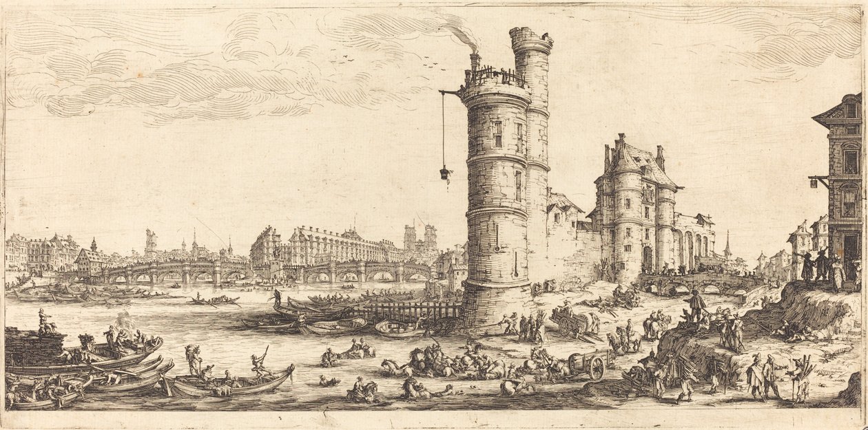 Ansicht der Pont Neuf von Jacques Callot