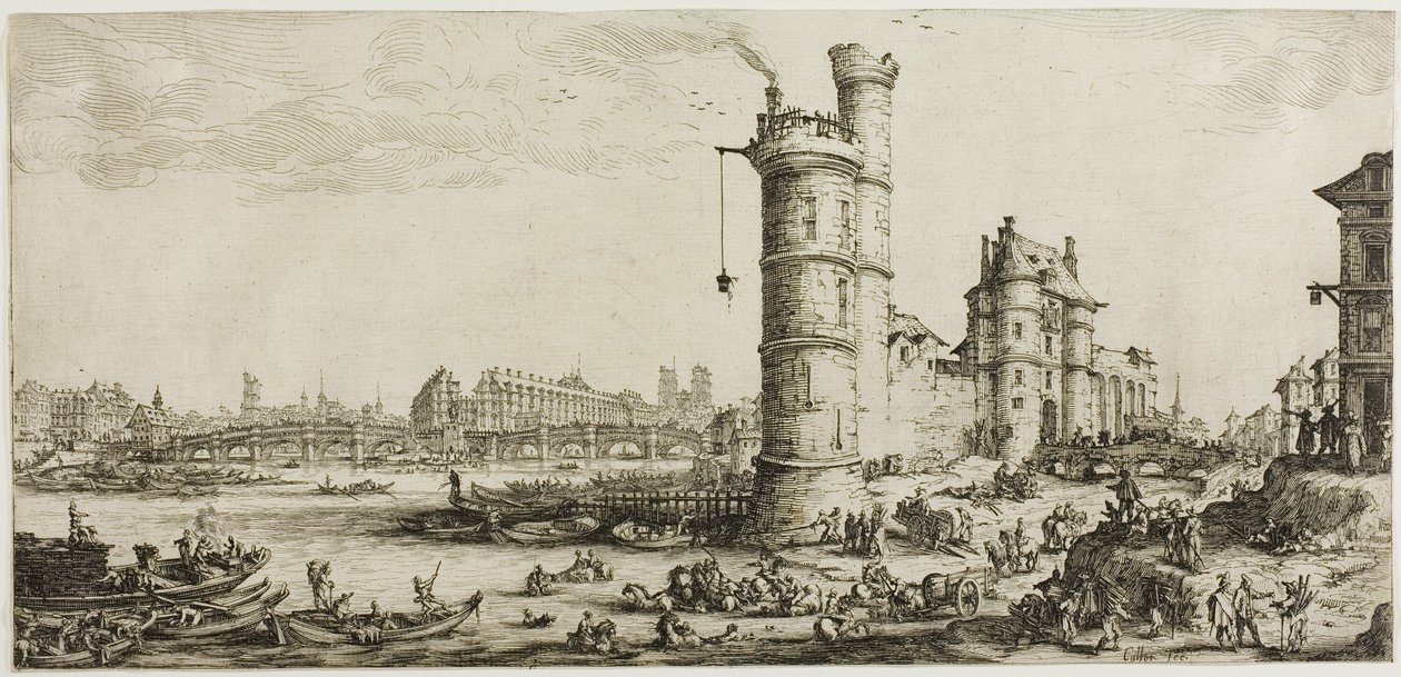 Ansicht der Pont Neuf von Jacques Callot