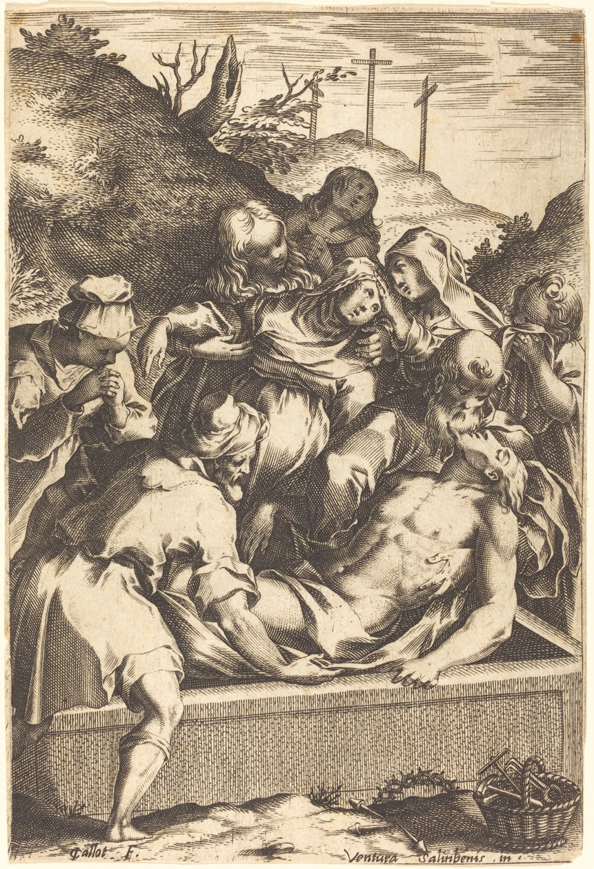 Die Grablegung von Jacques Callot after Ventura Salimbeni