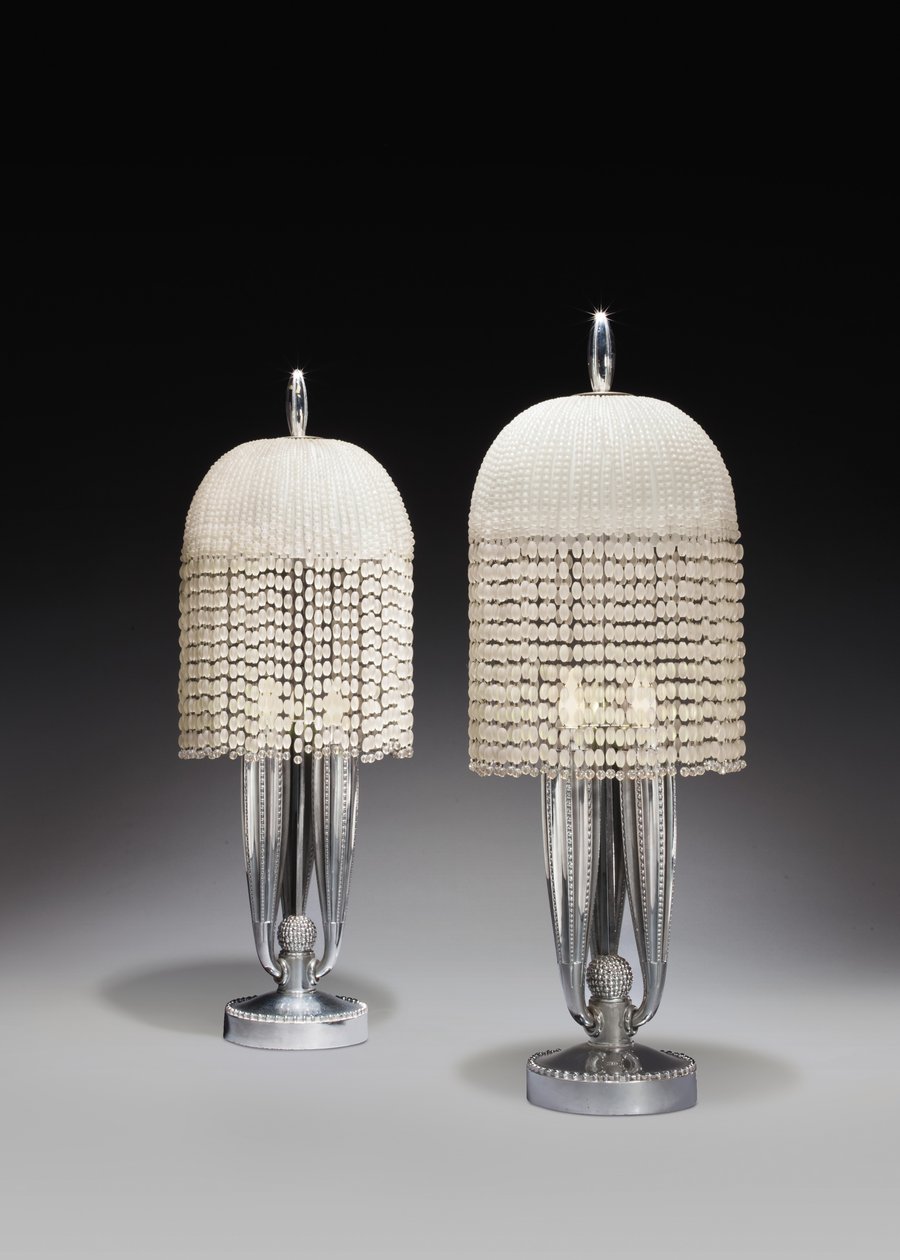 Paar Tischlampen, ca. 1925 von Jacques Emile Ruhlmann