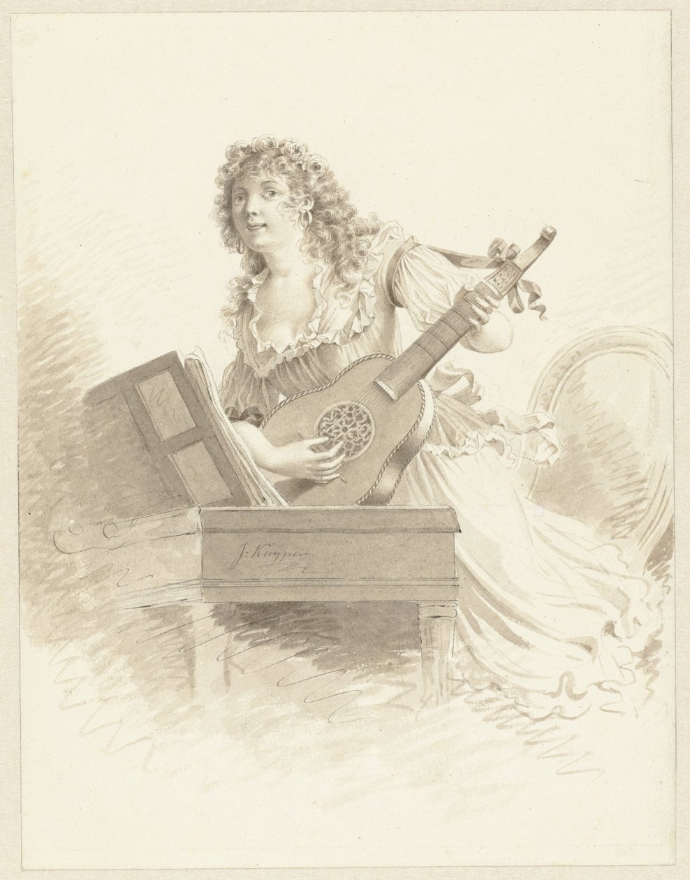 Dame mit einer Gitarre von Jacques Kuyper
