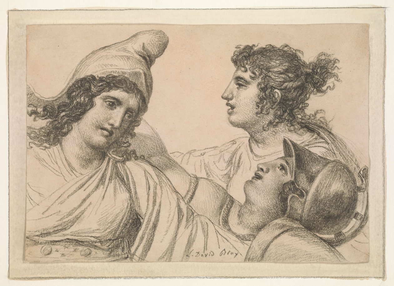 Komposition mit drei Figuren von Jacques Louis David