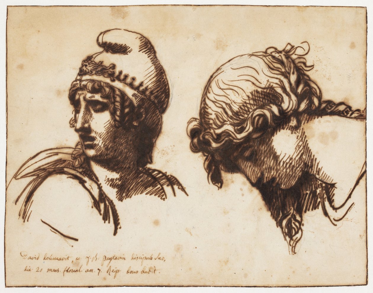 Ein Frauen- und ein Lieblingskopf von Jacques Louis David