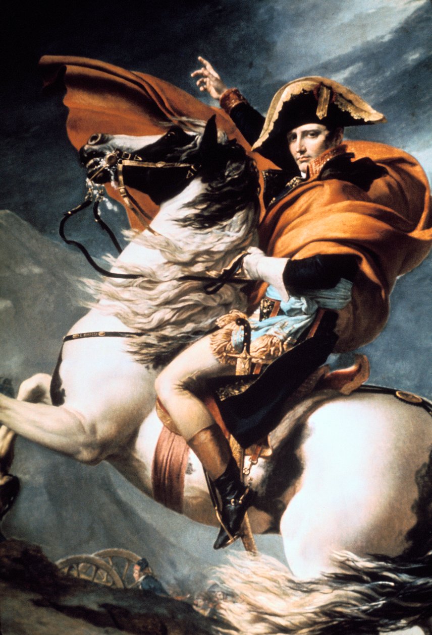 Napoleon überquert die Alpen (Detail), um 1800 von Jacques Louis David