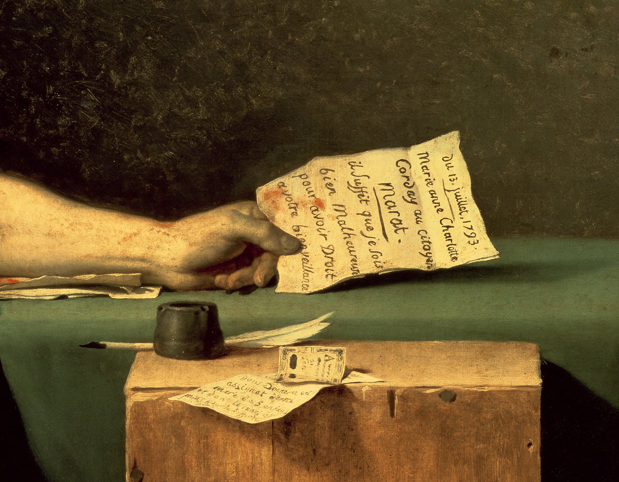 Der Tod des Marat (Detail), 1793 von Jacques Louis David