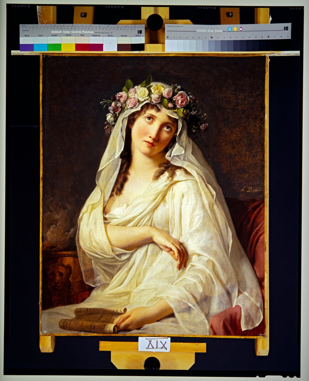 Vestal mit Blumen gekrönt von Jacques Louis David