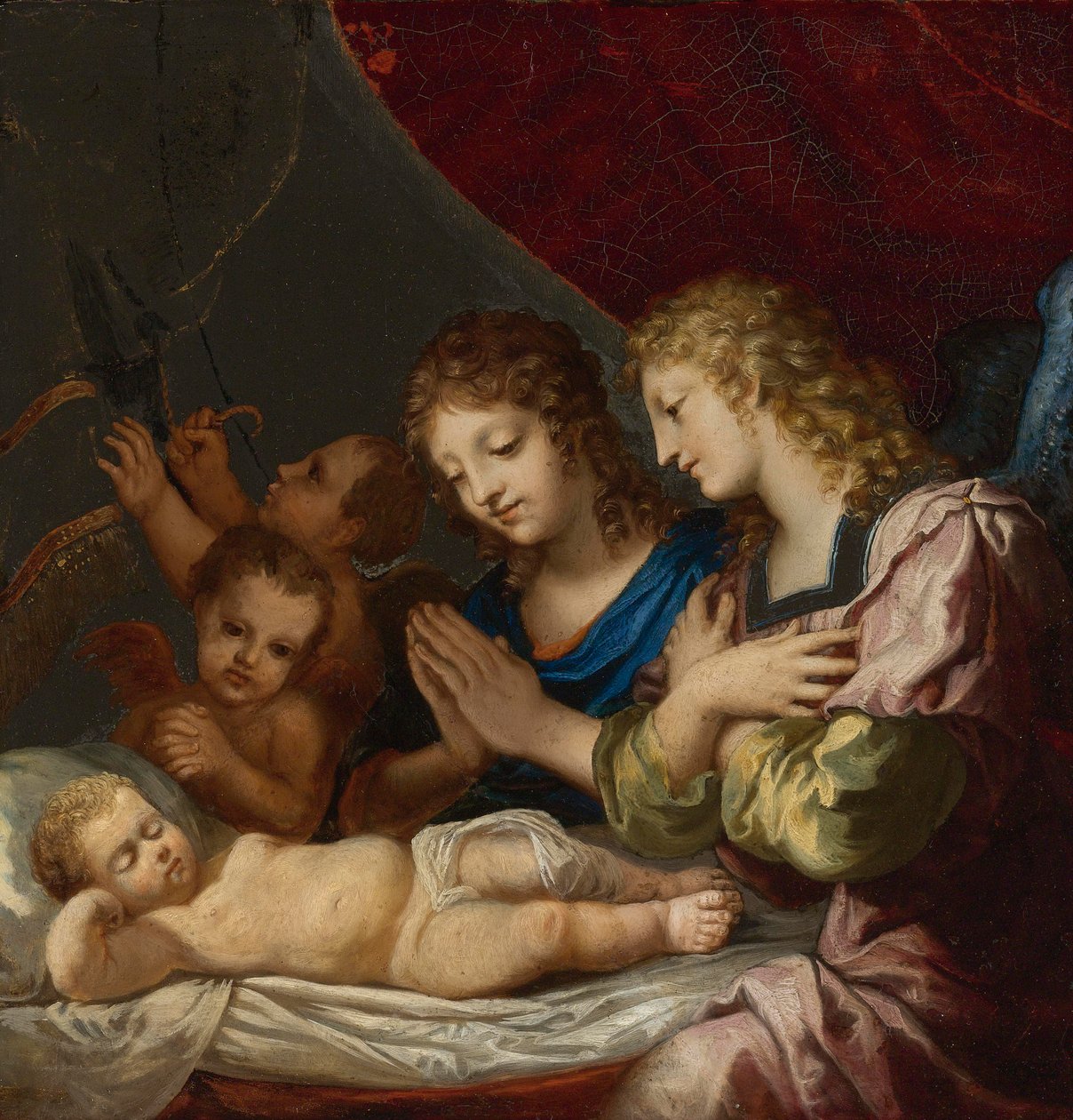Engel, die den schlafenden Christus anbeten von Jacques Stella