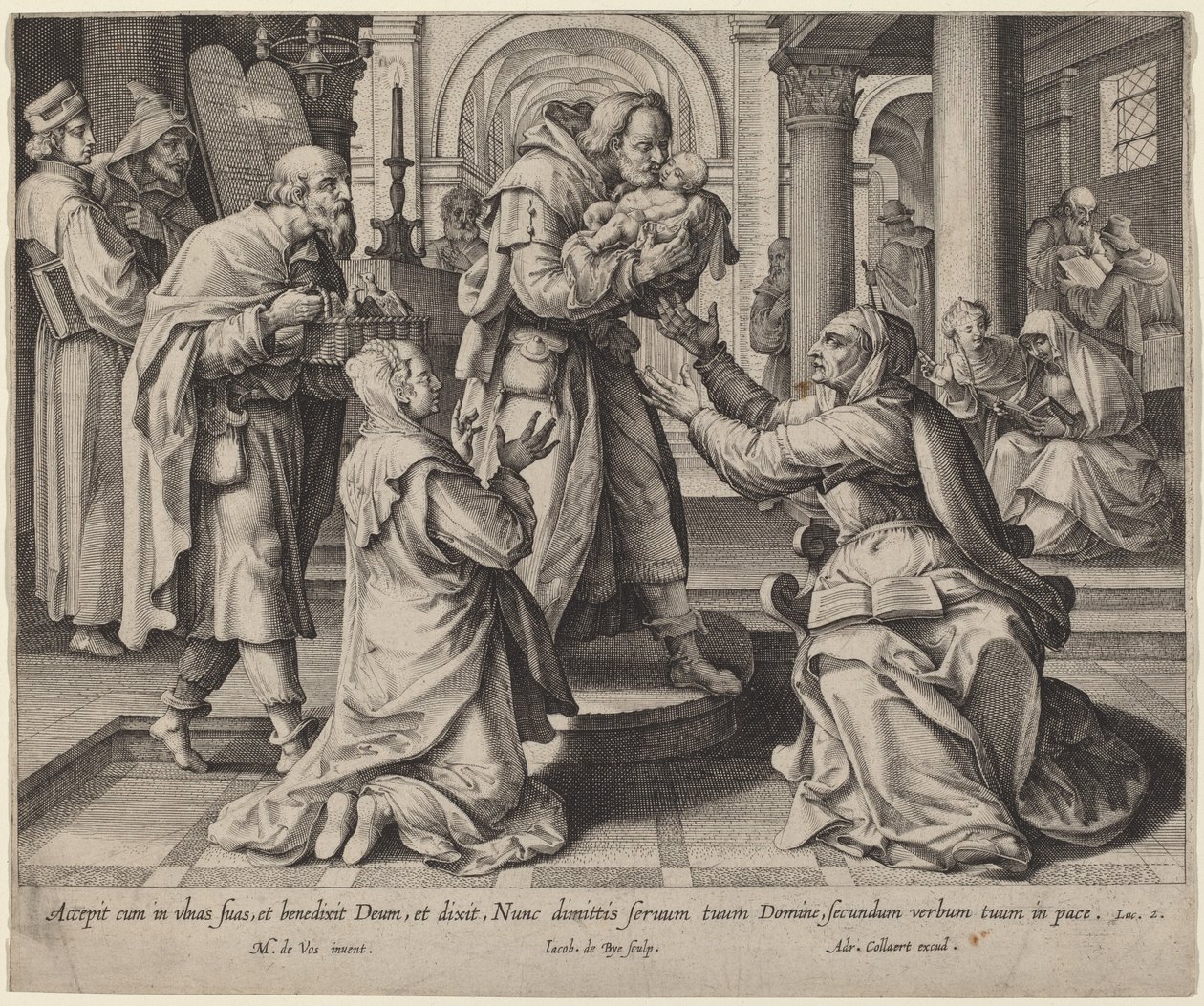 Darstellung im Tempel von Jacques de Bie after Maarten