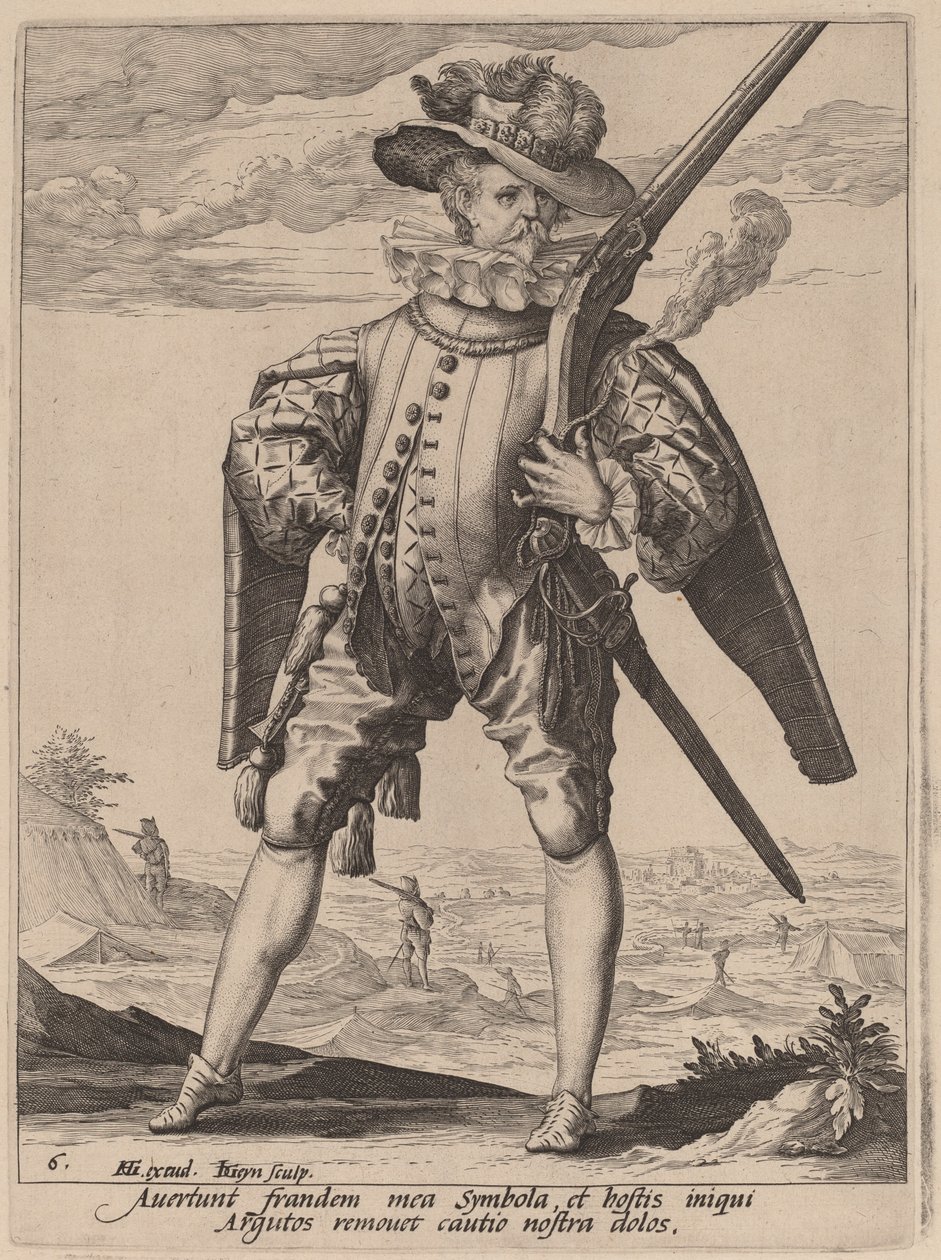 Musketier von Jacques de Gheyn II after Hendrik Goltzius