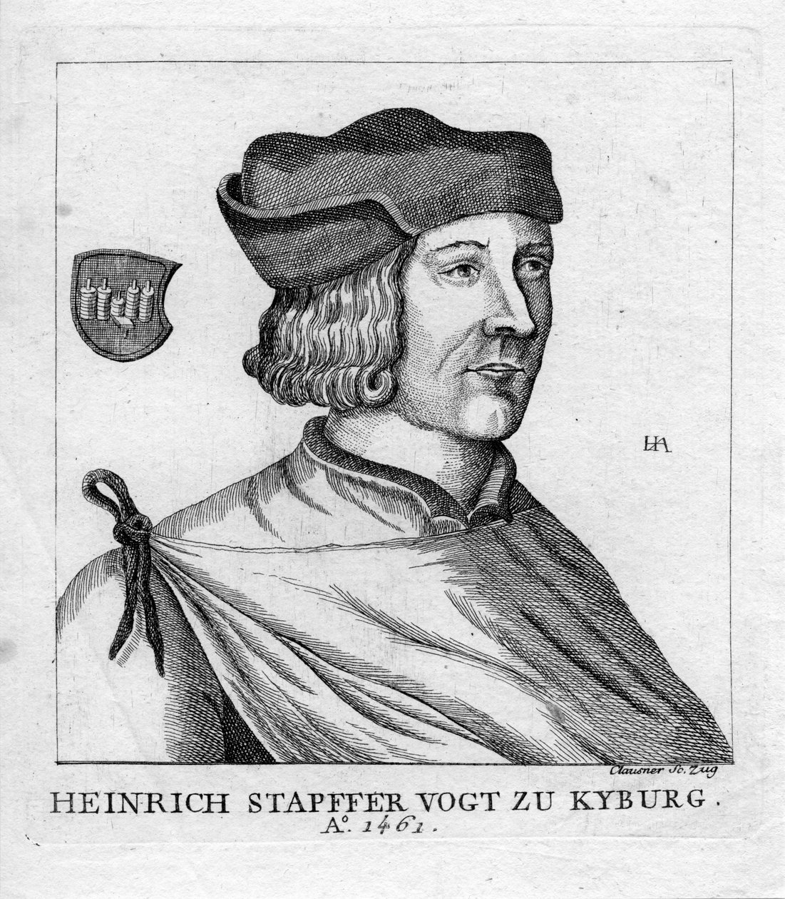 Graviertes Porträt von Jakob Joseph Clausner